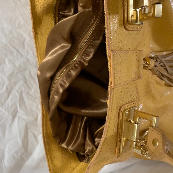 Mustard Rough Leather Bag by Charles Jourdan -NWOT - Picture 5 of 14
